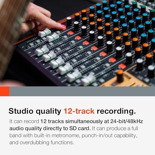 Tascam Model 12 All-in-One 12-track Digital Multitrack Mixing and Recording Studio, Mixer, USB Audio Interface and DAW Controller